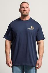 BadRhino Big & Tall Navy Blue Extra Long 'Palm Beach Club' Graphic T-Shirt | BadRhino 3