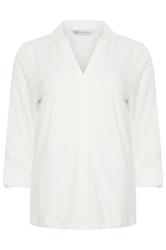 M&Co White Broderie Sleeve Cotton Shirt | M&Co 5