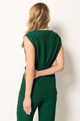 LTS Tall Women's Forest Green Textured Belted Top | Long Tall Sally 2