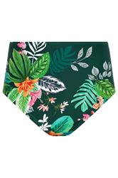 M&Co Green Tropical Print High Waisted Bikini Briefs