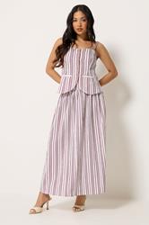 PixieGirl Petite Women's Burgundy Red Stripe Button Cami Top | PixieGirl  1