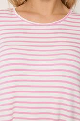 YOURS Plus Size Pink Stripe Swing Crew Neck Top | Yours Clothing 4