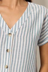 M&Co Petite Blue & White Stripe Blouse | M&Co 4