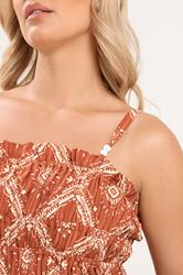 YOURS Plus Size Rust Orange Abstract Vest Top | Yours Clothing 5