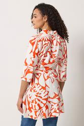 M&Co Orange Floral Belted Tunic Shirt | M&Co 2