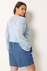 YOURS Plus Size Mid Blue Elasticated Denim Shorts | Yours Clothing 2