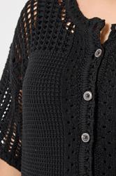 YOURS Plus Size Black Open Stitch Cardigan | Yours Clothing 4