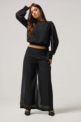 PixieGirl Petite Women's Black Chiffon Side Tie Blouse | PixieGirl 2