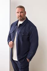 BadRhino Big & Tall Navy Blue Textured Jersey Shacket | BadRhino 3