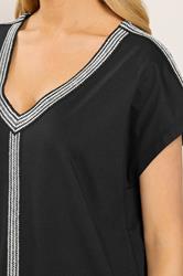 M&Co Black Contrast Trim Cotton Short Sleeve T-Shirt | M&Co 4