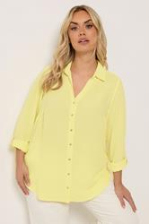 YOURS Plus Size Yellow Button Through Blouse | Yours Clothing 3