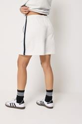 PixieGirl Petite Women's Set Grey Marl Stripe Collar Sweatshirt & Shorts | PixieGirl 6