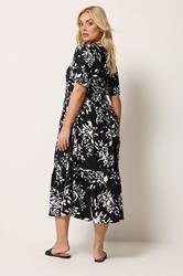 YOURS Plus Size Black Abstract Placket Dress | Yours Clothing 2