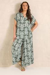 EVANS Plus Size Set Green Abstract Print | Evans 3