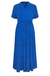 M&Co Cobalt Blue Tiered Tie Waist Midi Dress