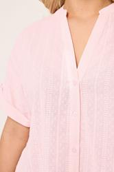 YOURS Plus Size Pink Dobby Textured Blouse | Yours Clothing 4