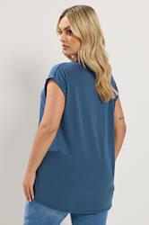 YOURS Plus Size Denim Blue Basic T-Shirt | Yours Clothing 4