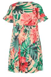 YOURS Curve Plus Size Green Floral Tunic Dress