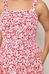 YOURS Plus Size Pink Shirred Floral Placket Dress | Yours Clothing 4
