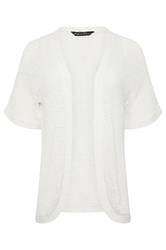 M&Co White Short Sleeve Tape Knit Cardigan