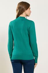 M&Co Green Button Turtle Neck Jumper | M&Co 2
