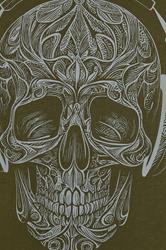 KAM Big & Tall Dark Olive Skull Print T-Shirt | BadRhino 3