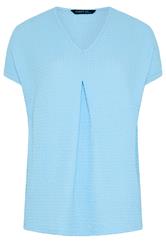 EVANS Plus Size 2 Pack Navy & Blue Pleat Tops | Evans 6
