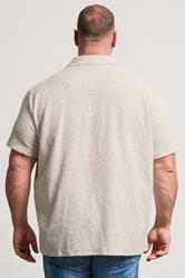 BadRhino Big & Tall Natural Brown Short Sleeve Textured Jersey Shirt | BadRhino 4