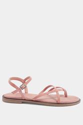 LTS Pink Cross Strap Sandals In a Standard Fit | Long Tall Sally 2