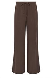 LTS Tall Chocolate Brown Wide Leg Linen Trousers