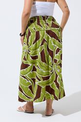 LIMITED COLLECTION Plus Size Green Palm Leaf Skirt | Yours Clothing 4