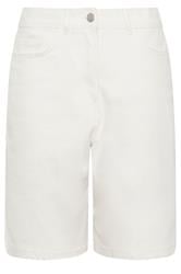 LTS Tall White Denim Bermuda Shorts