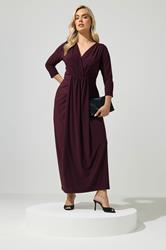 YOURS LONDON Plus Size Purple Maxi Drape Dress | Yours Clothing 1