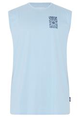 BadRhino Big & Tall top sin mangas azul claro con estampado de sol