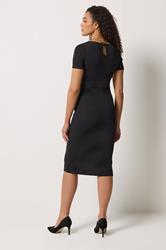 M&Co Black Gathered Waist Midi Dress | M&Co 2