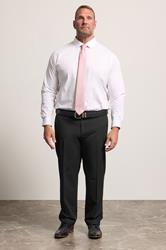 D555 Big & Tall Black Stretch Formal Trousers | BadRhino 1