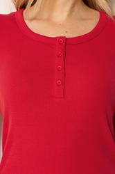 LTS Tall Red Ribbed Cotton T-Shirt | Long Tall Sally 4