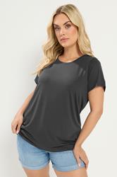 YOURS Plus Size Stone Grey Core T-Shirt | Yours Clothing 3