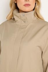LTS Tall Women's Natural Brown Funnel Neck Jacket | Long Tall Sally 4