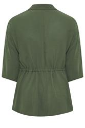 EVANS Plus Size Khaki Green Collared Shacket | Evans  7