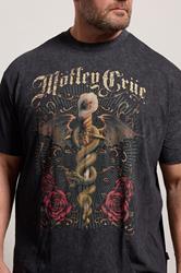 BadRhino Big & Tall Black Extra Long Motley Crue Acid Wash Graphic T-Shirt | BadRhino 4