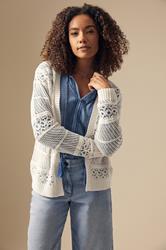 M&Co Cream Open Front Crochet Cardigan | M&Co 3