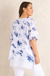 EVANS Plus Size Purple Double Layer Angel Top | Evans 2