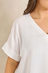 EVANS Plus Size White Short Sleeve Woven Blouse | Evans 5