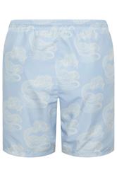 BadRhino Big & Tall Blue Dragon Print Swim Shorts 8