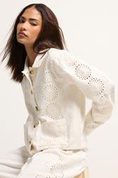 PixieGirl Petite Women's White Embroidered Cotton Jacket | PixieGirl 3