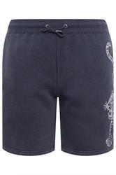 BadRhino Big & Tall Navy Blue Tiger Printed Jogger Shorts | BadRhino 6