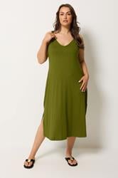 YOURS Plus Size Green Throw On Midi Dress | Yours Clothing 1