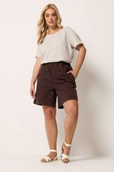 YOURS Plus Size Natural Brown Stripe Swing T-Shirt | Yours Clothing 1