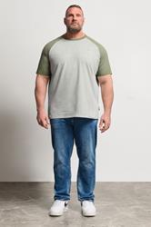 BadRhino Big & Tall Green & Grey Raglan T-Shirt | BadRhino 1